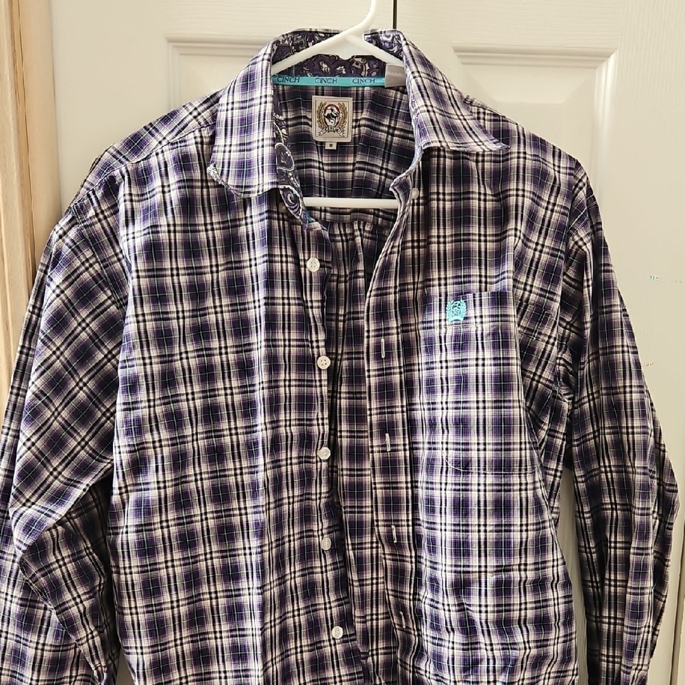 Cinch Purple Casual Button Down Shirt